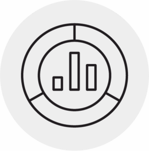 icon of circle graph and bars